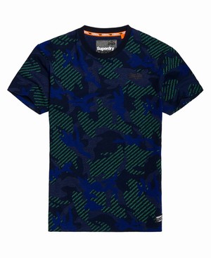 Superdry Orange Label Urban Printed Box Férfi Pólók Kék/Zöld/Camo | IWOGL8954